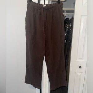 ARITZIA LITTLE MOON SAIL PANTS RICH MOCHA BROWN